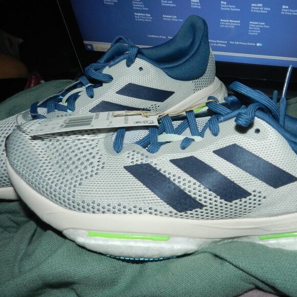 adidas SolarGlide 5 Blue/ White Pulse Lime Men's SIZE 6.5NWT🆕⌚📦🏃💨🚚 - Picture 7 of 16